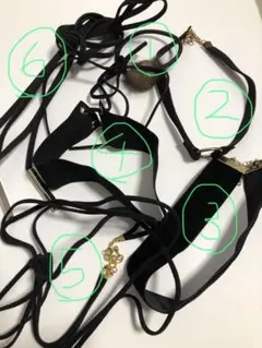 ブラック系アクセサリー6点セット