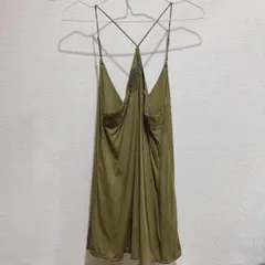 1回着用ピーチ・ジョンリバーシブルキャミソールカーキ