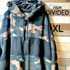 【美品】H&M DIVIDED 迷彩柄 パーカー XL ビッグシルエット