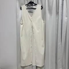 アイボリー ノースリーブ ジャンパースカート