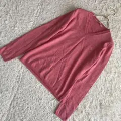 Ps Paul Smith Ｖネックニット ピンク M キレイめ ワンポイント