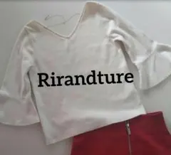 ♡Rirandture♡Vネックベルスリーブニット春M