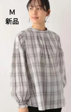 新品 ＊ 【M】 グローバルワーク お手入れらくらく 袖ボリューム ブラウス