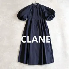 CLANE WAIST DESIGN VOLUME ONEPIECE ネイビー