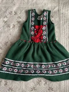 ドイツ民族衣装？　Vollmer 緑色 ノースリーブワンピース