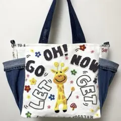 No.762 デニムリメイク☆トートバッグ♡大きめ