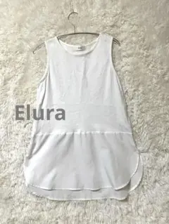 Elura ノースリーブ 異素材切り替え ホワイト M エルーラのサムネイル