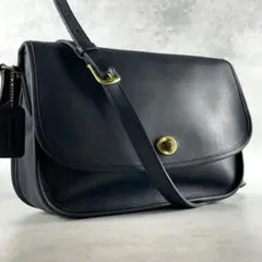 極美品 オールドコーチ シティバッグ ターンロック ヴィンテージ レザー 濃紺