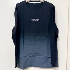 Tシャツ メンズ 長袖 グラデーション 大きいサイズ 2XLブラック