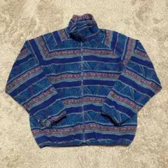 総柄 フリースジャケット