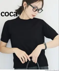 0309 coca サマーニットトップス ブラック