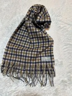 アクアスキュータム チェック カシミヤ マフラー ヴィンテージ