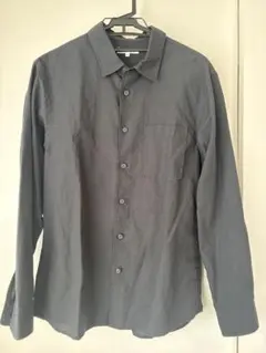 GLOBAL WORKブラック ボタンアップシャツ 長袖 Sサイズ