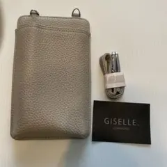 GISELLE レザー スマホショルダーバッグライトグレー　短いストラップのみのサムネイル