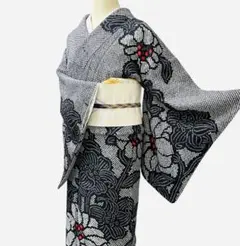 A159愛華 訪問着　総絞り　花柄　美品　正絹　フォーマル身丈162cm