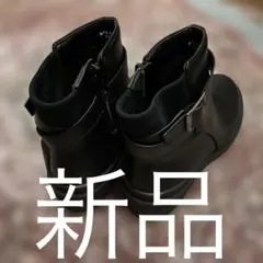ブラックショートブーツ ジッパー付き
