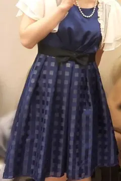 パーティードレス　ワンピース　ネイビー　結婚式　20代