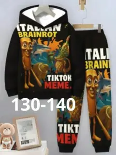 イタリアンブレインロット セットアップ パーカー 長ズボン 長袖 トレーナー 黒