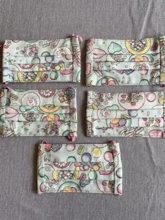 子供用カラフルスイーツ柄マスク5枚セット