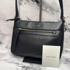 (極美品)大人気、コールハーン、ショルダー、オールレザー、シボ革、人気色、黒、金のサムネイル