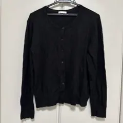 H&M 黒 ボタン付きカーディガン