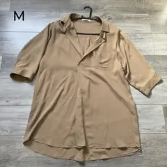 ブラウン 半袖シャツ Mサイズ ポケット付き