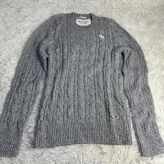 極美品 Abercrombie & Fitch グレー ケーブルニット カシミア