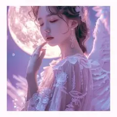 A4ポスター 天使と月光 エセリアルアート インテリア ファンタジー