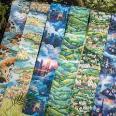 新！Q331 昼夜の風景 大サイズ 風景 テープ ステッカー マスキングテープ