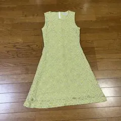 MAITRESSE ノースリーブワンピース レース　ライトグリーン　ひざ丈