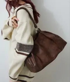 Kastane セパレートミドルBAG ダークブラウン