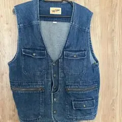 古着　top john デニムベスト インディゴブルー