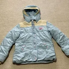 メゾピアノ 水色 フード付き中綿コート150 M