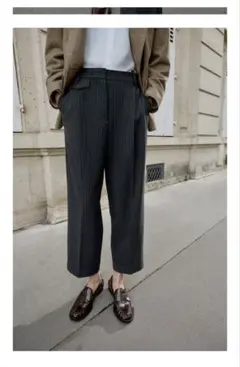 ストレートレッグダーツパンツ ミディアムグレー　ZARA