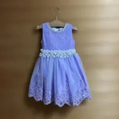 最終価格♡女の子 チュール レース刺繍ドレス ラベンダー120