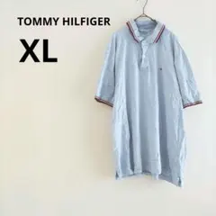 TOMMYHILFIGER ポロシャツ 水色 XL トミーヒルフィガー トップス