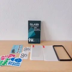 iPhone 15 Pro ガラスフィルム/レンズ保護フィルム【2枚】ガイド枠付