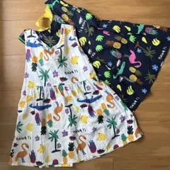 HAWAII柄 ノースリーブワンピース 2枚セット 130cmのサムネイル