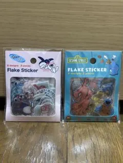 フレークステッカー　2種セット　ピングー　セサミストリート