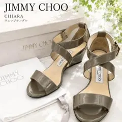 箱付 JIMMY CHOO CHIARA パテントレザー サンダル 35 美品のサムネイル