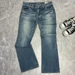 日本製 orSlow デニムパンツ 3 オアスロウ 濃紺 色残り抜群 縦落ち