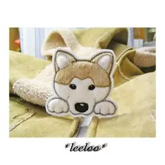 ★秋田犬★ファー使用犬ワッペン★茶白