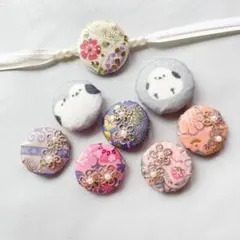 和風　シマエナガ　帯飾り　帯紐　髪ゴム　ヘアクリップ　ヘアアクセサリー