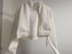 GRL フードファーニットパーカー アイボリー[an1497]