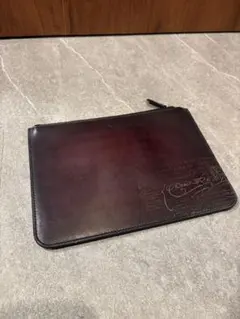【Berluti】　クラッチバッグ ダークブラウン レザー クラッチバッグ