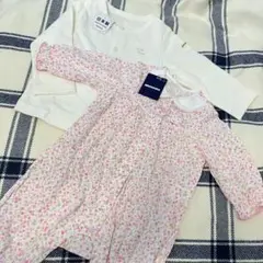 新品タグ付き　日本製 コットンロンパース 70-80cm 花柄