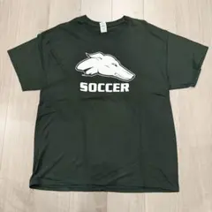 GILDAN SOCCER プリントTシャツ ダークグリーン XL 緑　サッカーのサムネイル