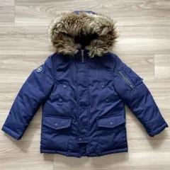 ポロラルフローレン　ダウンジャケット　120㎝ ネイビー ファー　フード付き