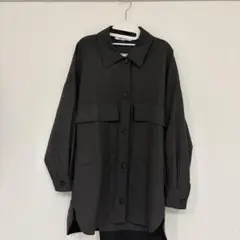 ZARAダークグレー オーバーサイズシャツ 長袖