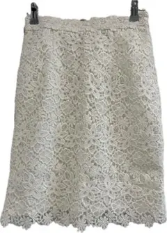 【used】美♡プロポーションボディレーススカート　膝丈タイトスカート　ホワイト